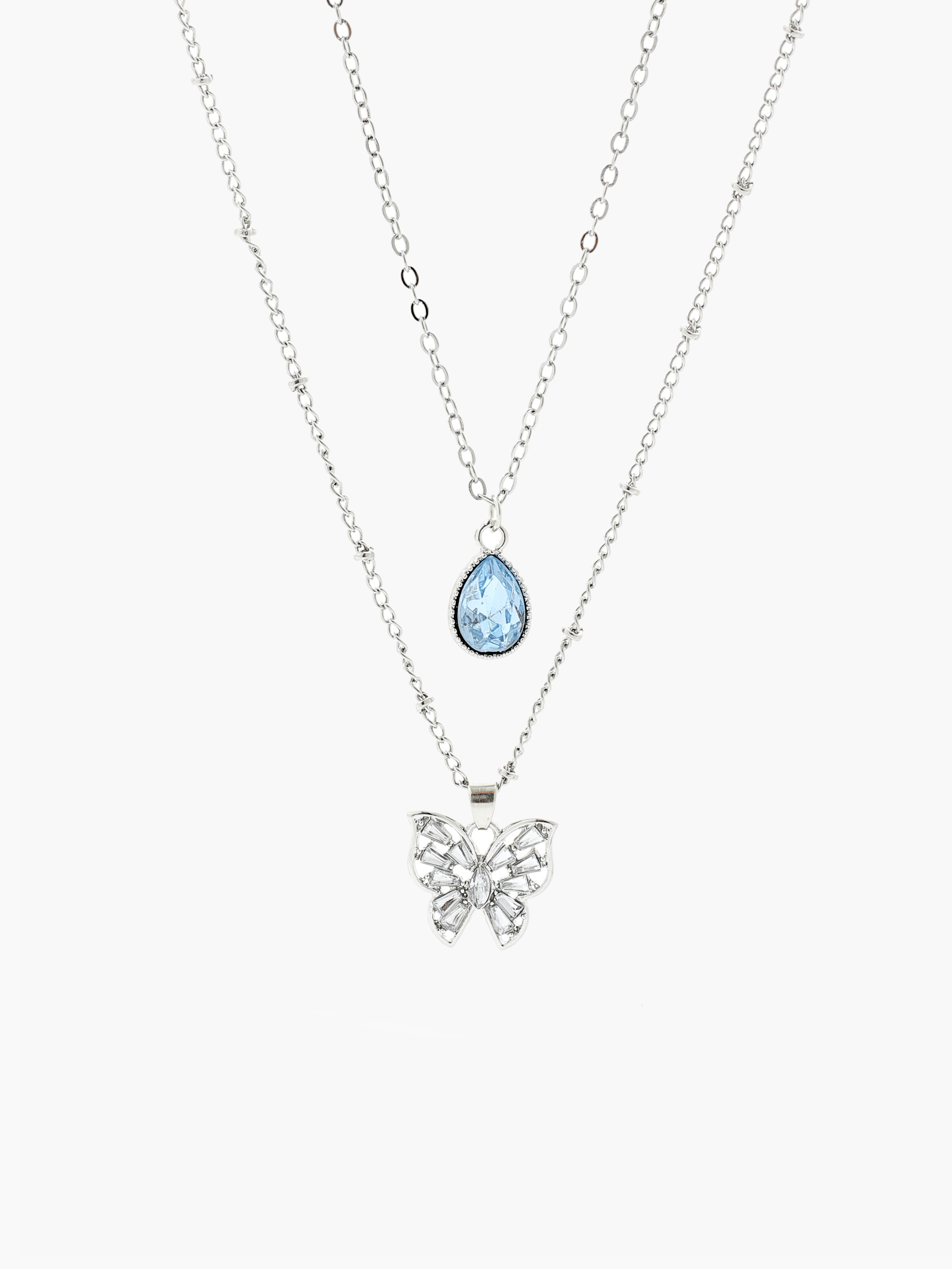 Rhinestone Butterfly Charm Necklace | SHEIN IN